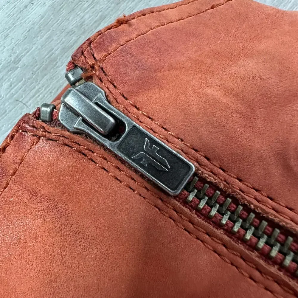 Frye Orange Leather Ankle Booties - Picture 5 of 8